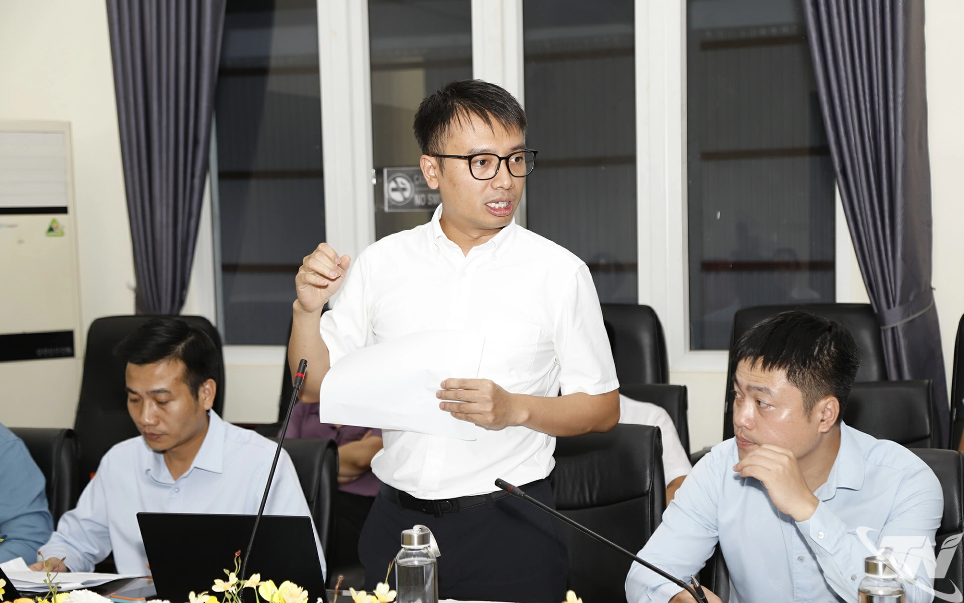Đại diện Trung tâm mã số, mã vạch quốc gia phát biểu tại hội nghị
