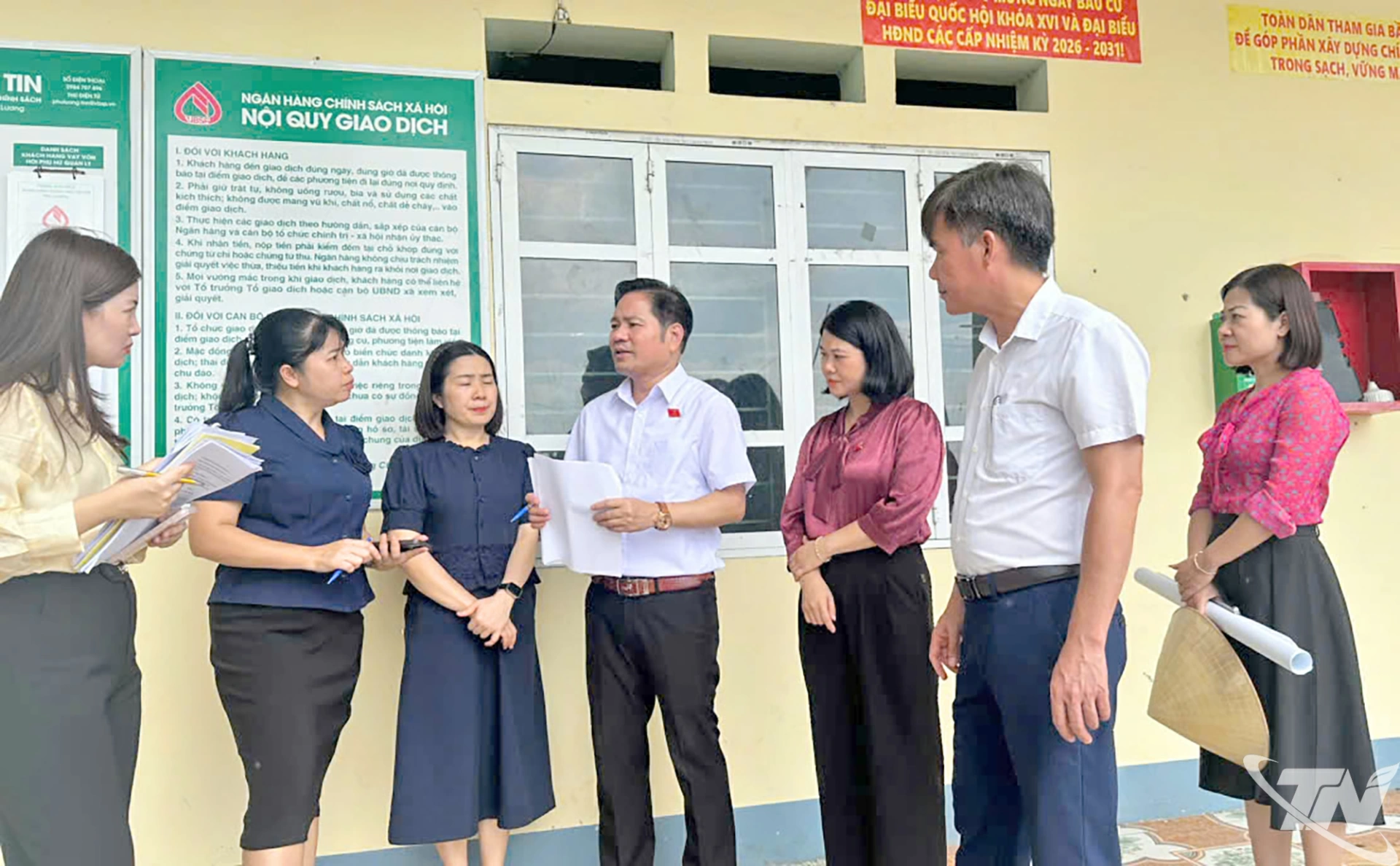 Đoàn công tác khảo sát tại xã Hợp Thành.