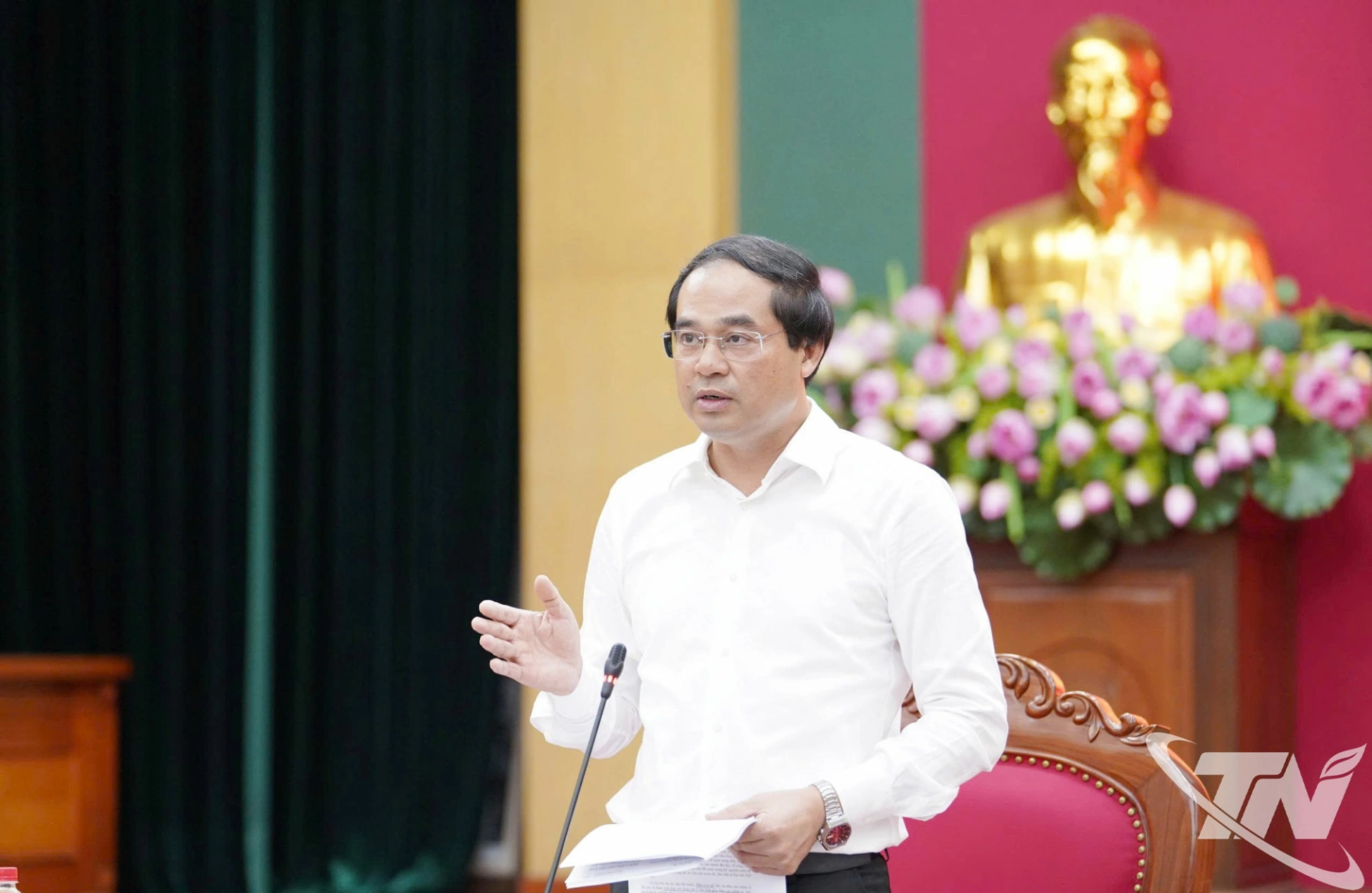 Đồng chí Bí thư Tỉnh ủy Trịnh Xuân Trường phát biểu kết luận Hội nghị.