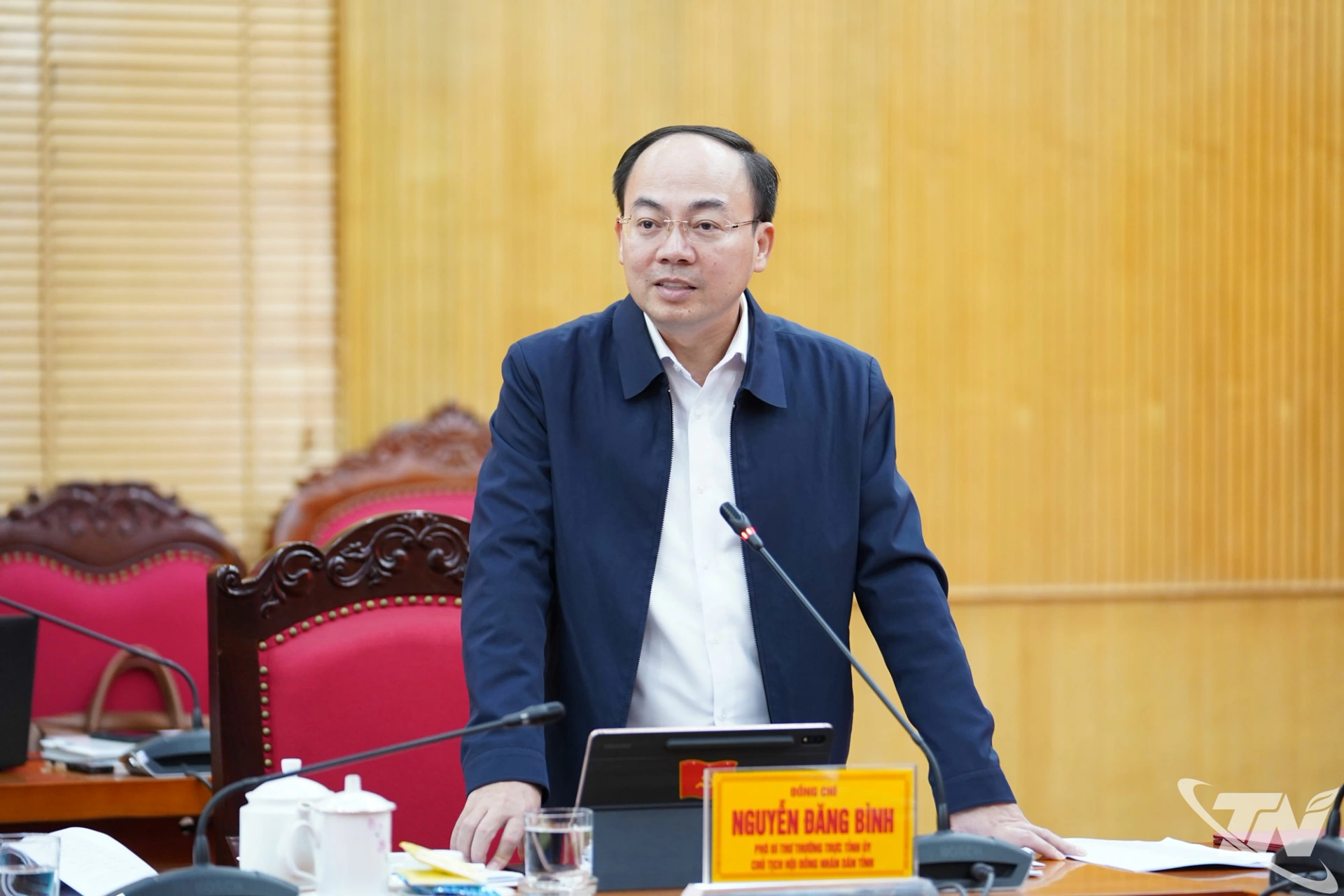 Đồng chí Nguyễn Đăng Bình, Phó Bí thư Thường trực Tỉnh ủy, Chủ tịch HĐND tỉnh, phát biểu tại Hội nghị.