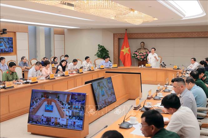 Phó Thủ tướng Trần Hồng Hà phát biểu chỉ đạo tại cuộc họp. Ảnh: An Đăng/TTXVN