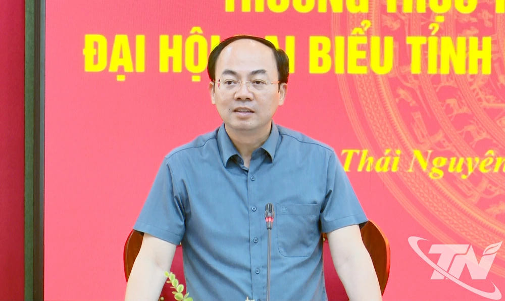 Đồng chí Nguyễn Đăng Bình, Phó Bí thư Thường trực Tỉnh uỷ, Chủ tịch HĐND tỉnh, Trưởng tiểu ban Tổ chức phục vụ Đại hội phát biểu chỉ đạo tại Hội nghị.