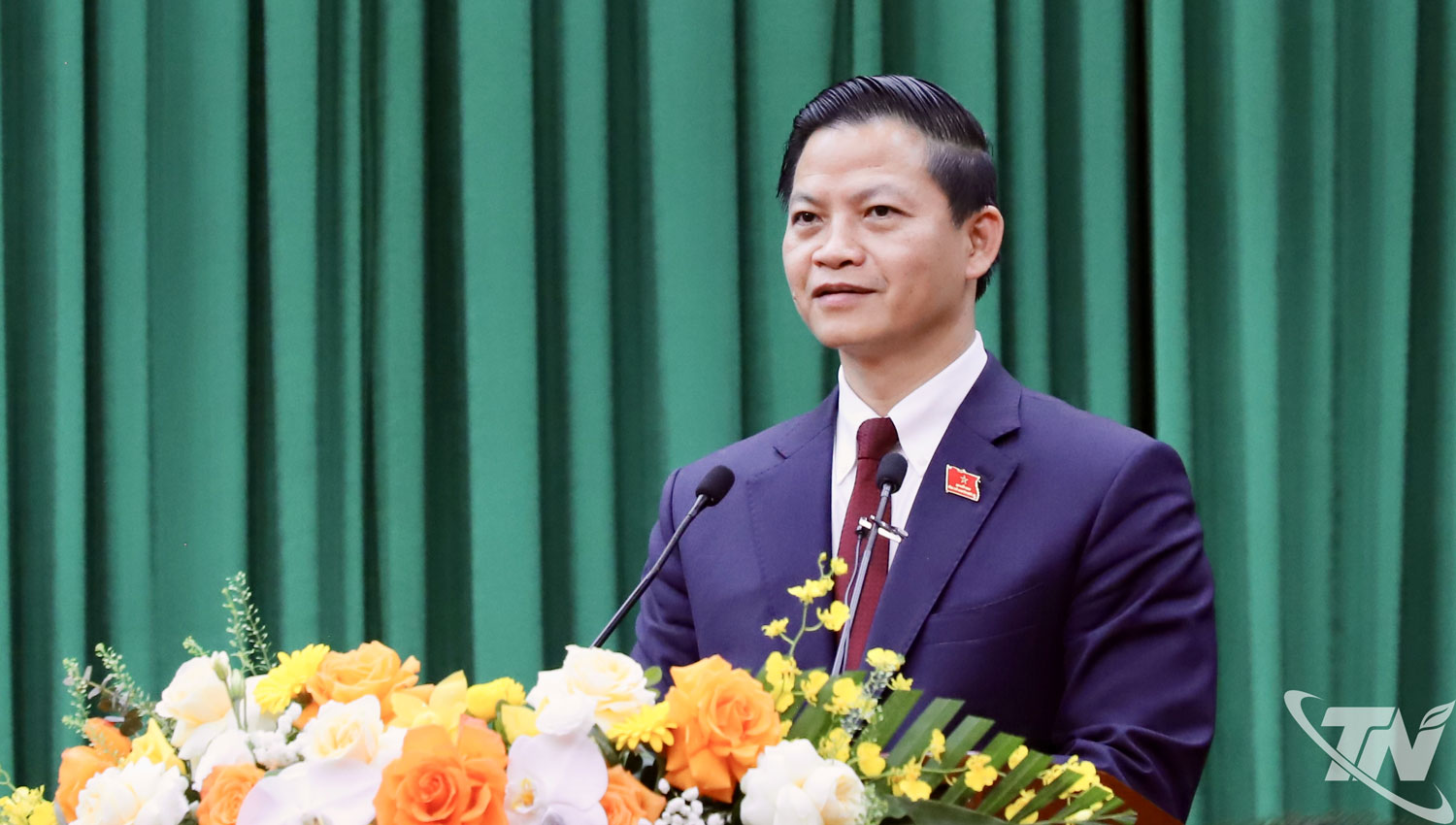 Đồng chí Vương Quốc Tuấn phát biểu nhận nhiệm vụ.