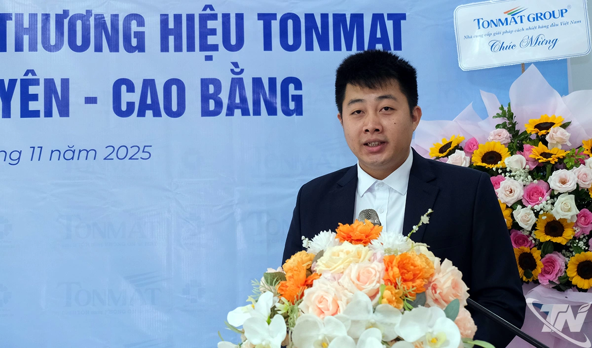 Ông Lê Minh Hào, Phó Giám đốc Công ty TNHH Khoa Hồng Thái Nguyên phát biểu tại buổi Lễ