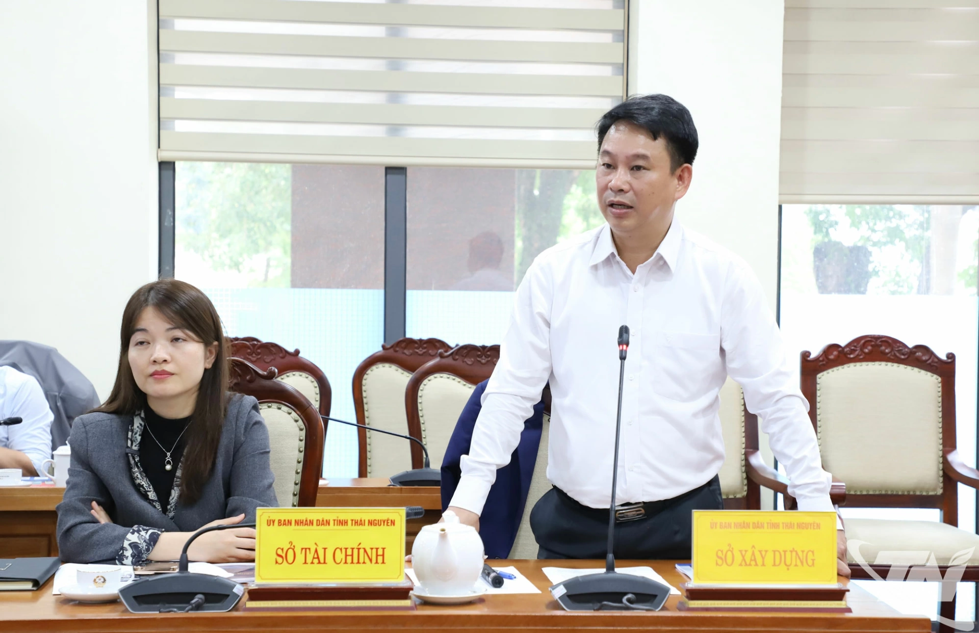 Lãnh đạo Sở Xây dựng phát biểu.