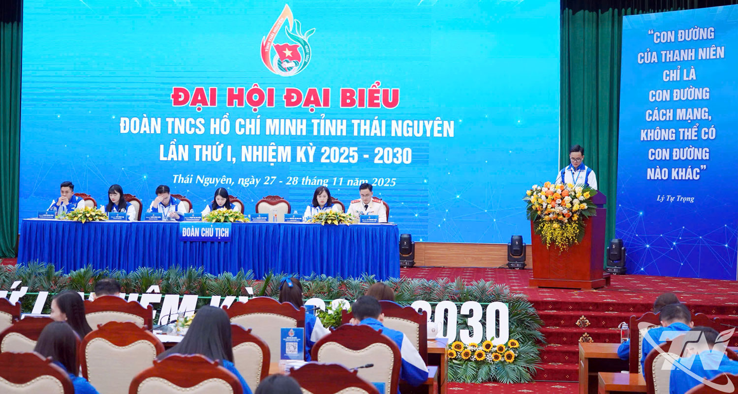 Đại hội đại biểu Đoàn TNCS Hồ Chí Minh tỉnh Thái Nguyên lần thứ I, nhiệm kỳ 2025-2030 tiến hành phiên làm việc thứ nhất.