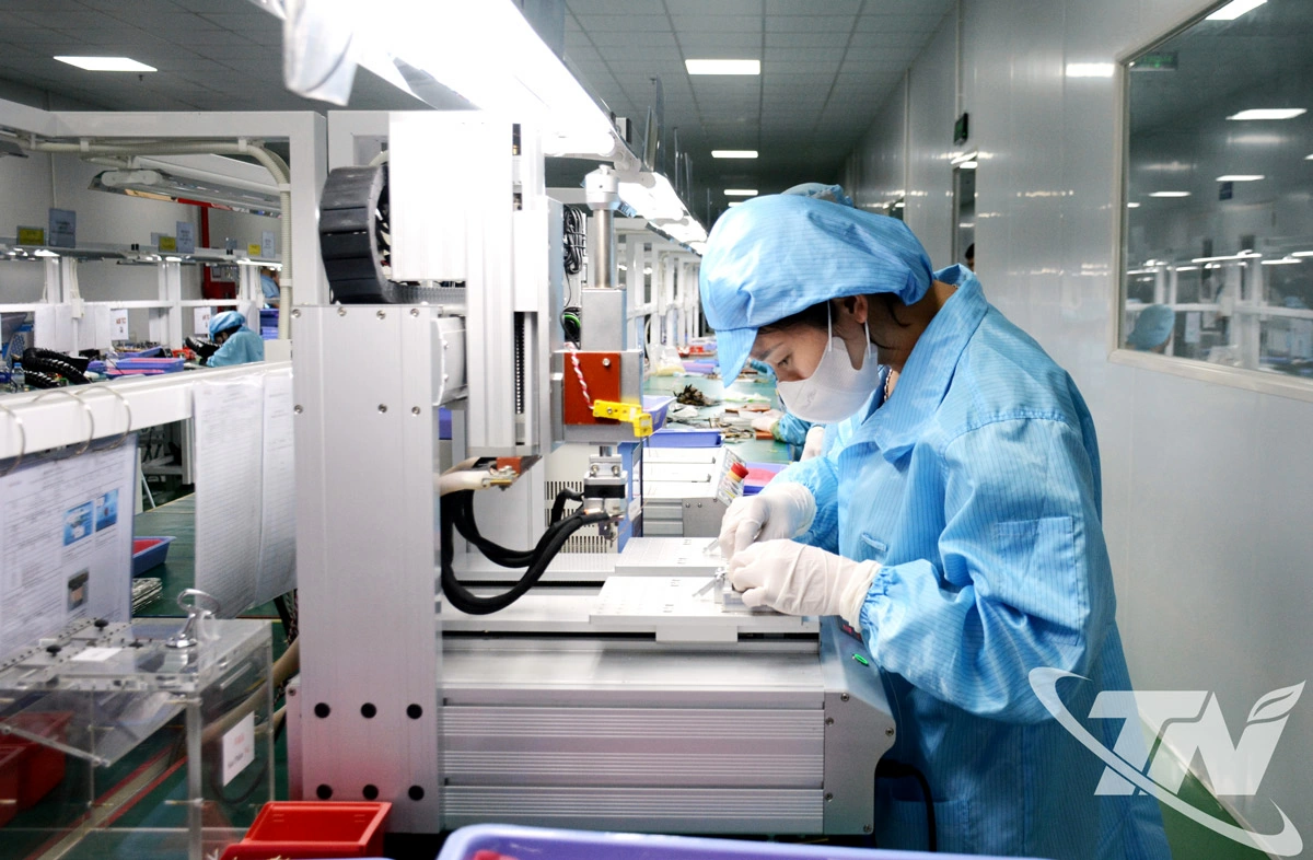 Sản xuất linh kiện điện tử tại Công ty TNHH Công nghệ Win Billion Việt Nam (Khu công nghiệp Sông Công II).
