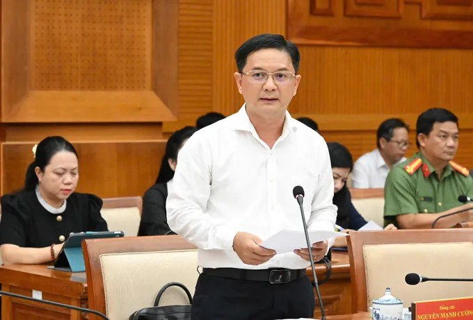 Phó Chủ tịch UBND TPHCM Nguyễn Mạnh Cường phát biểu. Ảnh: VIỆT DŨNG