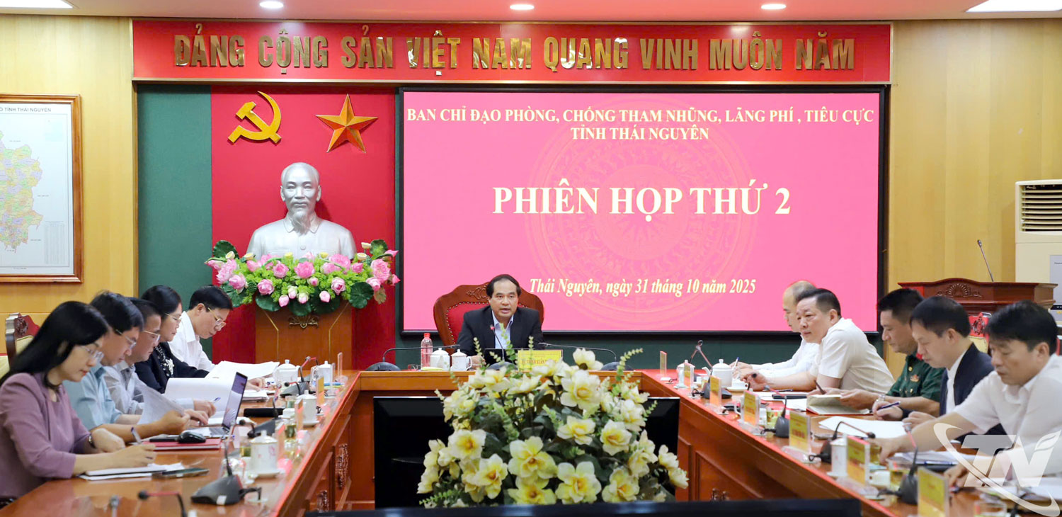 Đồng chí Trịnh Xuân Trường, Bí thư Tỉnh uỷ, Trưởng Ban Chỉ đạo phòng chống tham nhũng, lãng phí, tiêu cực tỉnh Thái Nguyên đã chủ trì Phiên họp thứ 2 của Ban Chỉ đạo