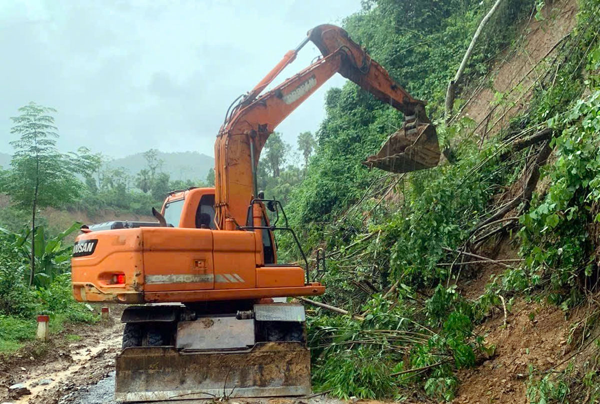 Điểm sạt lở tại km18+990 ĐT 259 đã được ngành chức năng xử lý đảm bảo giao thông thông suốt.