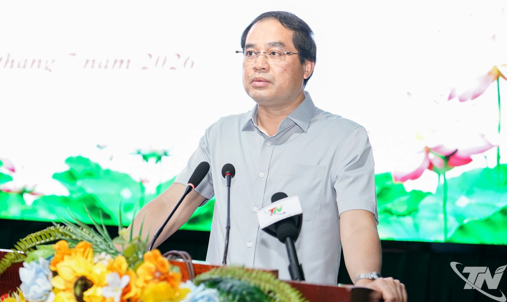 Đồng chí Trịnh Xuân Trường, Bí thư Tỉnh ủy phát biểu tại Hội nghị.