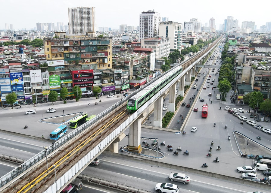 Tuyến đường sắt đô thị Cát Linh - Hà Đông. Ảnh: Đỗ Tâm