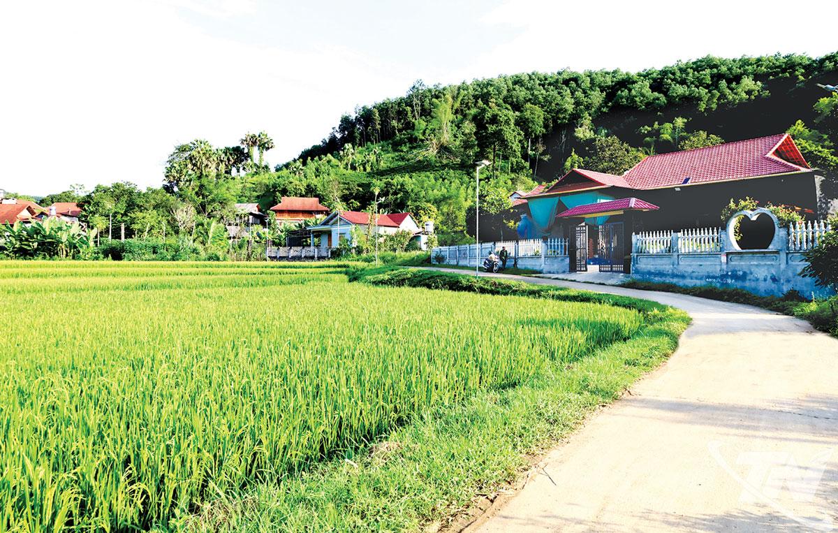 Một góc thôn Khuân Bang - điểm sáng trong xây dựng nông thôn mới ở xã Chợ Mới.