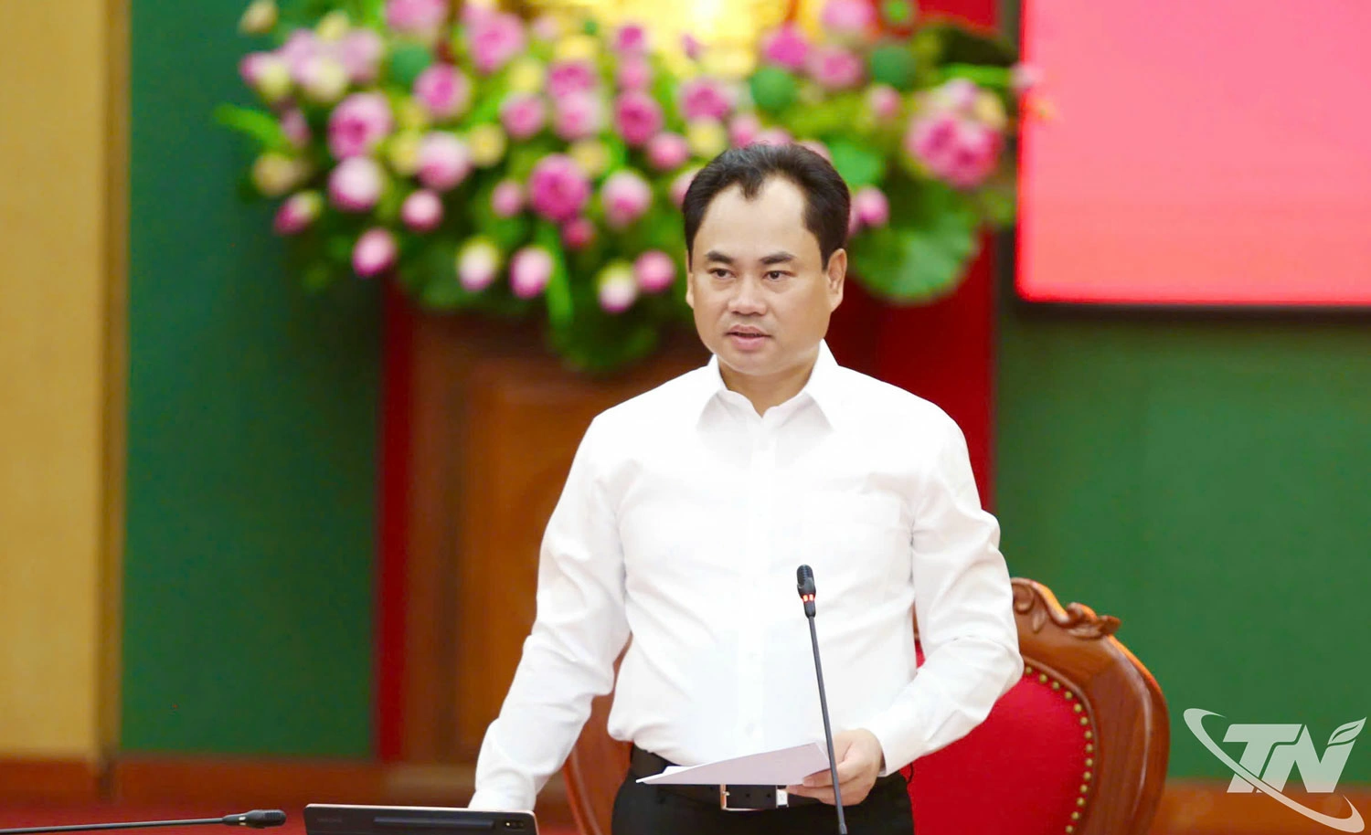 Đồng chí Bí thư Tỉnh ủy Trịnh Việt Hùng phát biểu kết luận Hội nghị.