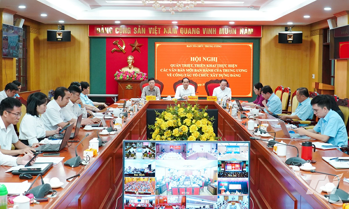 Quang cảnh hội nghị tại điểm cầu tỉnh Thái Nguyên