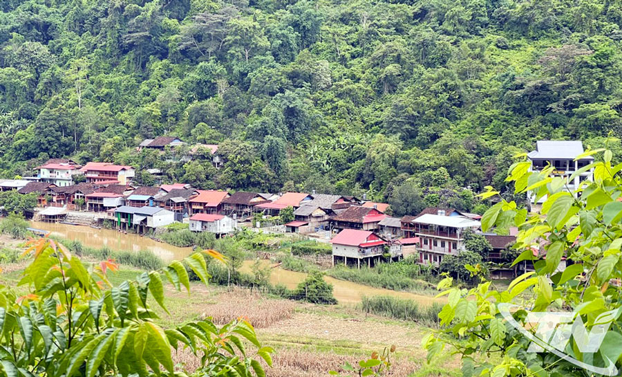 Một góc thôn Pác Ngòi, xã Ba Bể, tỉnh Thái Nguyên.