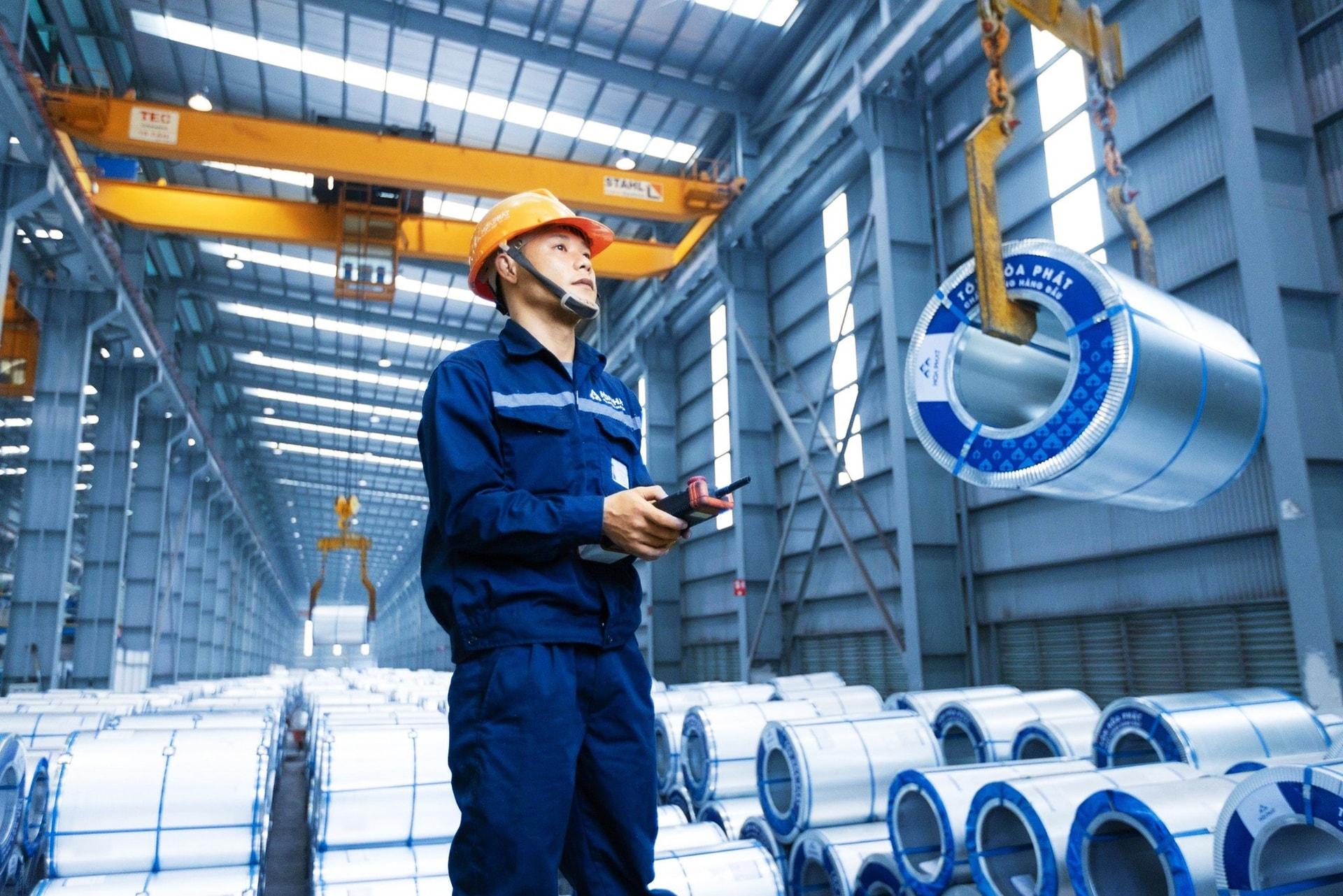 Sản phẩm thép Hòa Phát đã có mặt ở thị trường nhiều nước trên thế giới. Ảnh: Thanh Niên