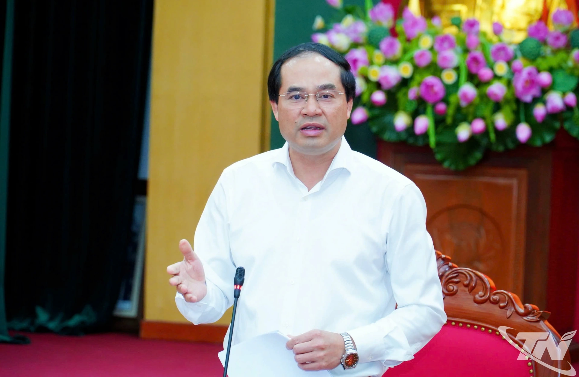 Đồng chí Bí thư Tỉnh ủy Trịnh Xuân Trường phát biểu chỉ đạo tại Hội nghị.