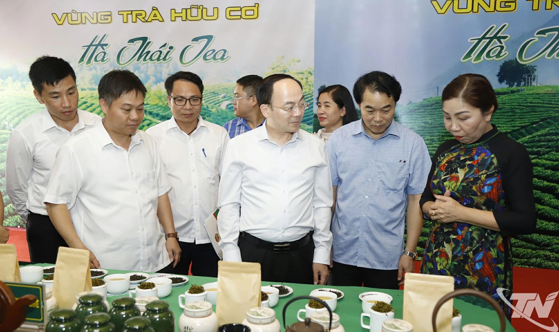 Đồng chí Nguyễn Đăng Bình và Đoàn công tác thăm Công ty CP Chè Hà Thái, xã La Bằng.