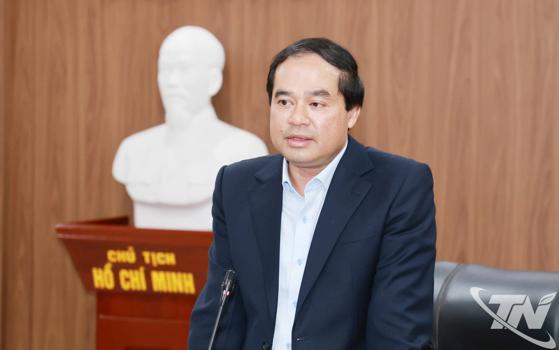 Đồng chí Bí thư Tỉnh ủy Trịnh Xuân Trường phát biểu kết luận buổi làm việc với Bệnh viện A Thái Nguyên.