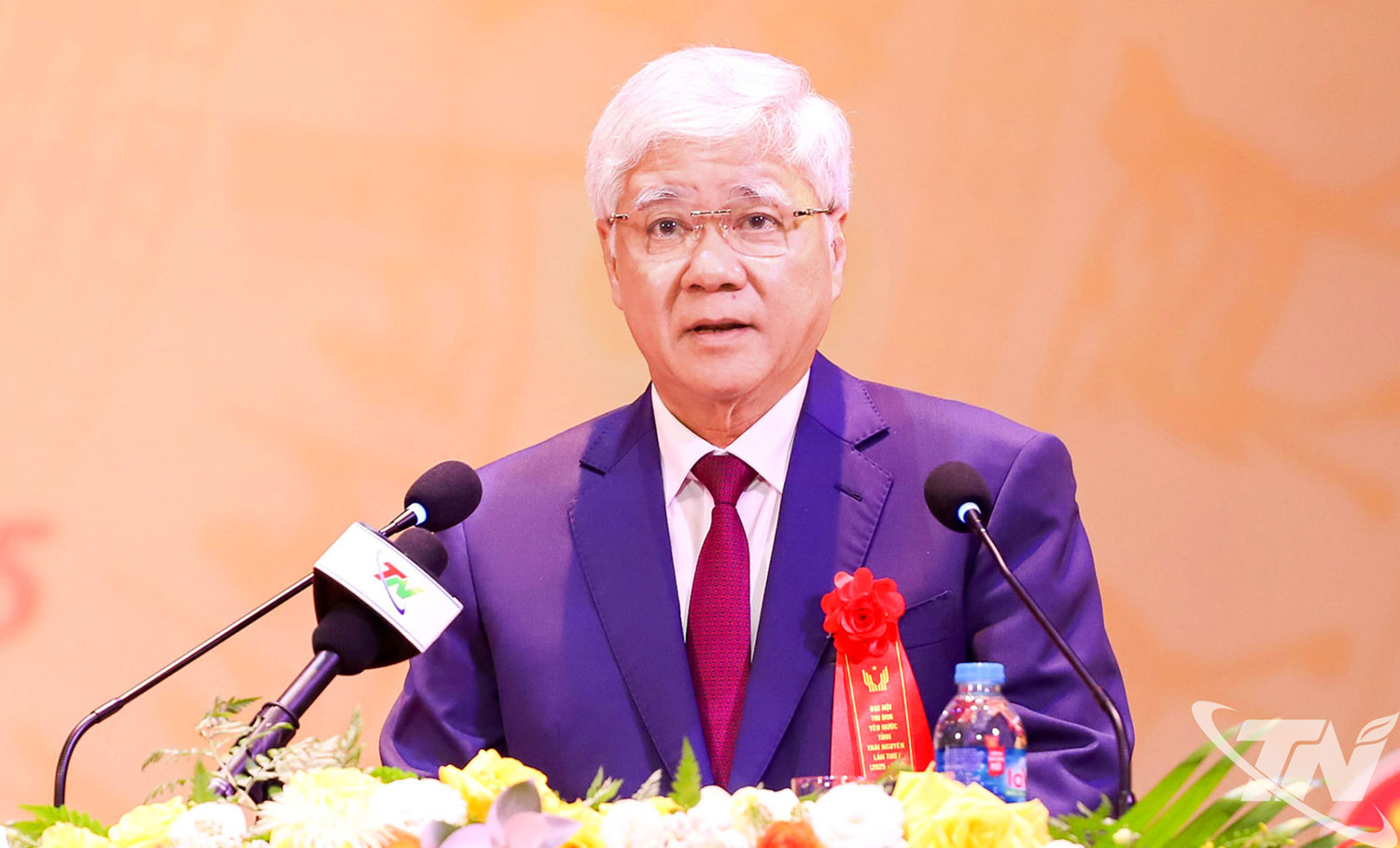 Đồng chí Đỗ Văn Chiến, Ủy viên Bộ Chính trị, Bí thư Trung ương Đảng, Chủ tịch Ủy ban Trung ương MTTQ Việt Nam, Phó Chủ tịch Hội đồng Thi đua - Khen thưởng Trung ương, phát biểu tại Đại hội.