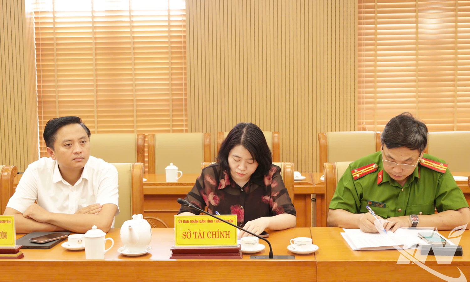 Đại biểu dự Hội nghị trực tuyến tại điểm cầu tỉnh Thái Nguyên.