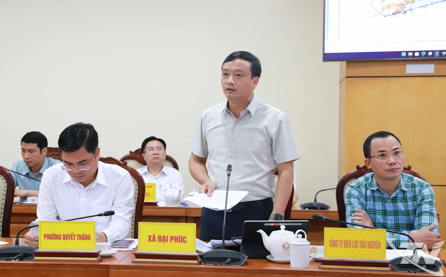 Lãnh đạo xã Đại Phúc phát biểu.