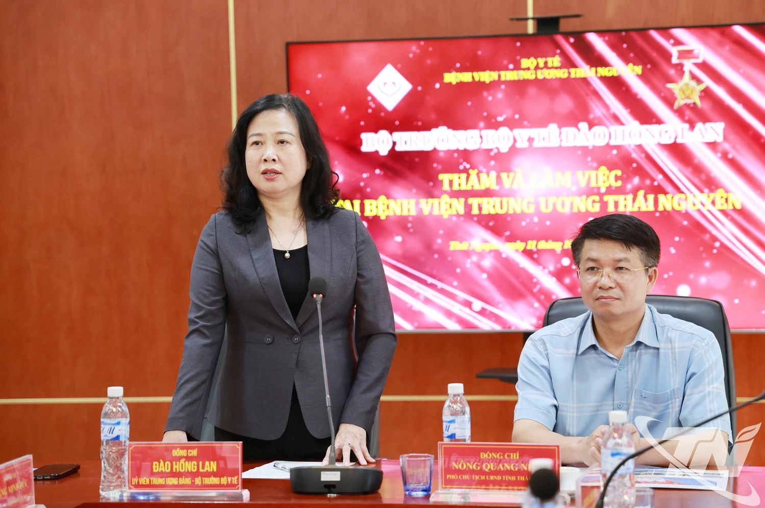 Bộ trưởng Đào Hồng Lan phát biểu tại buổi làm việc.