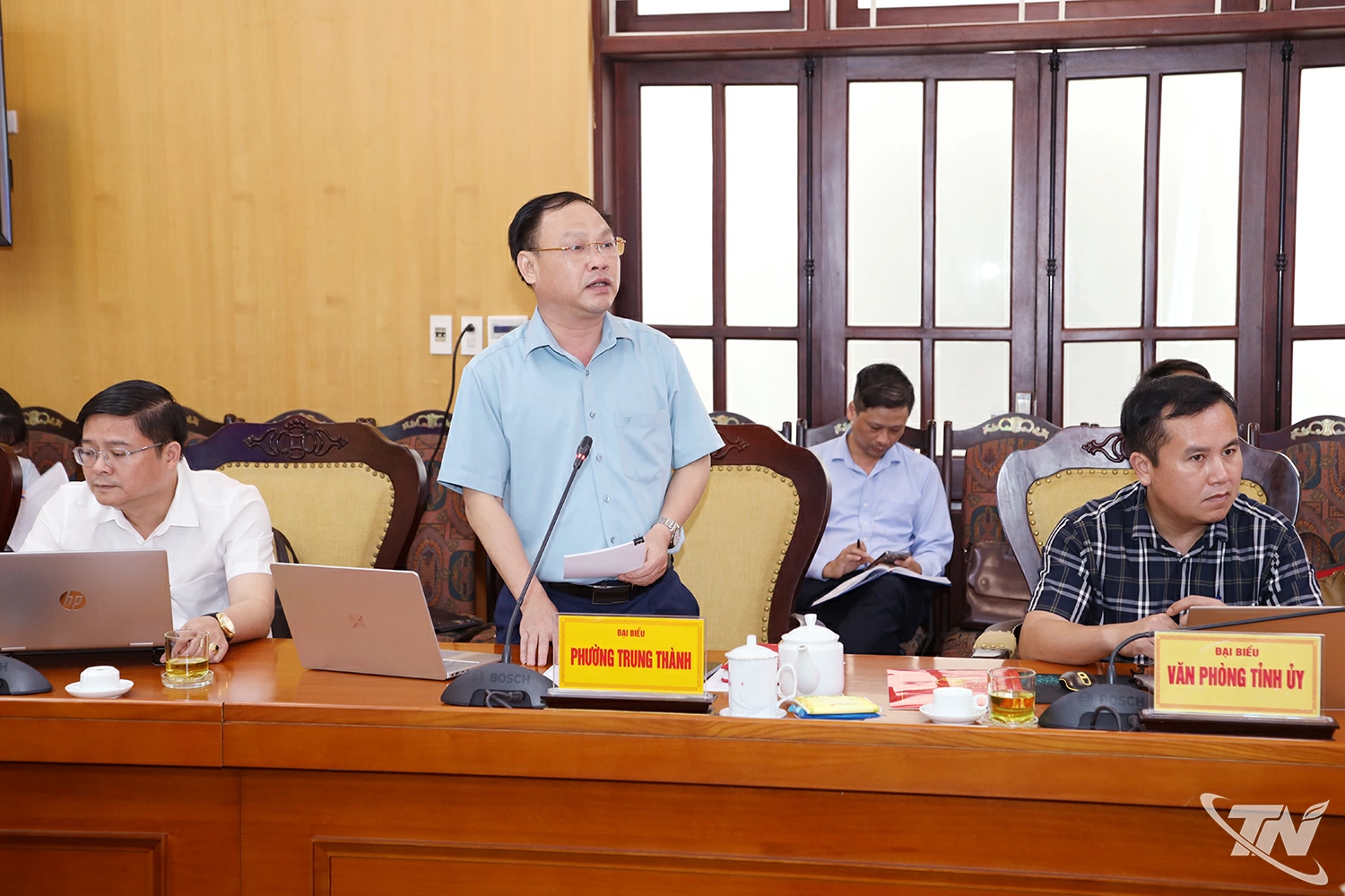 Lãnh đạo phường Trung Thành phát biểu tại Hội nghị.