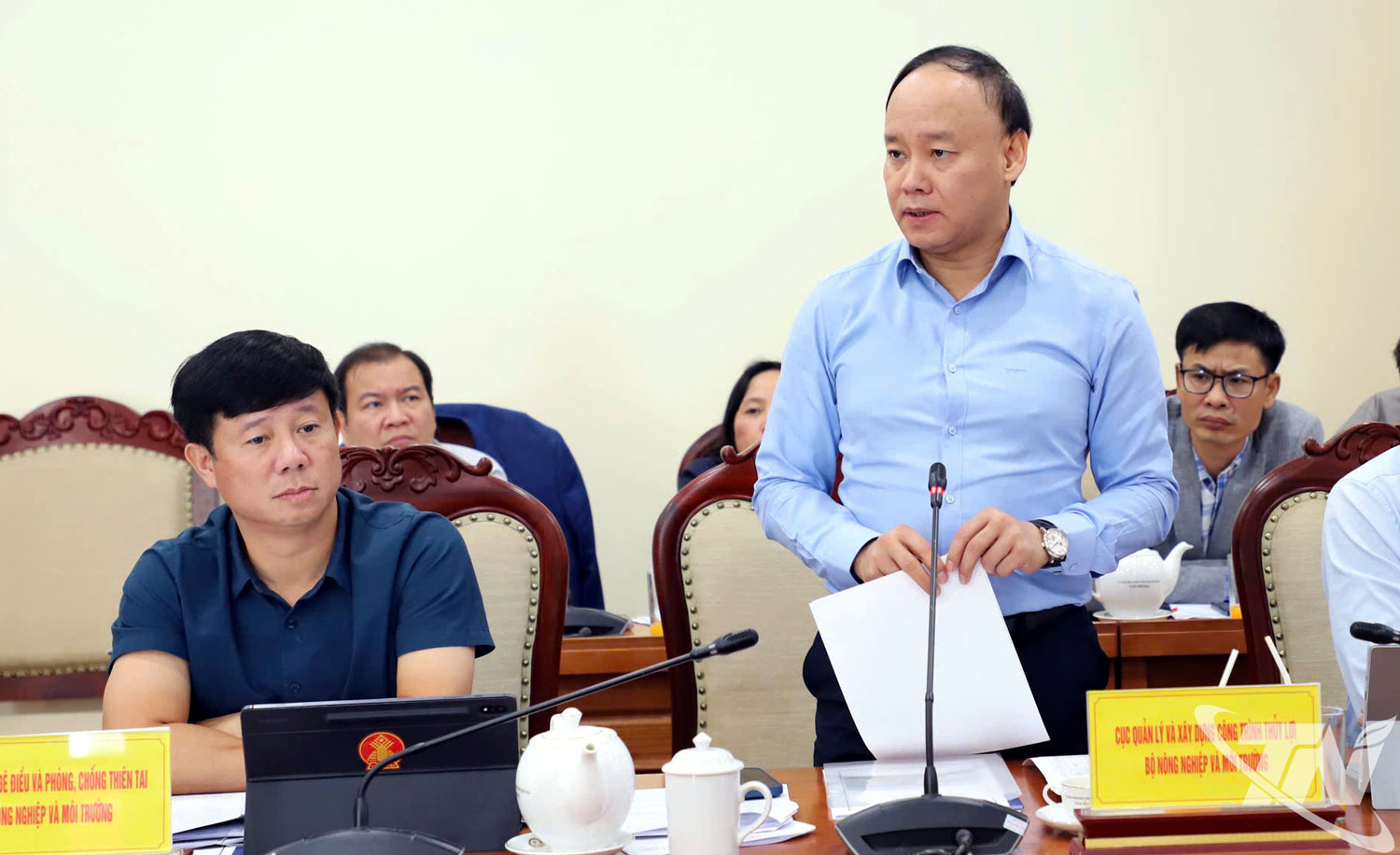 Đại diện các cơ quan trực thuộc Bộ Nông nghiệp và Môi trường phát biểu tại buổi làm việc.