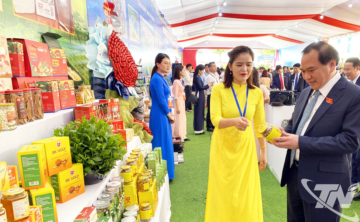 Không gian trưng bày các sản phẩm và thành tựu phát triển kinh tế.