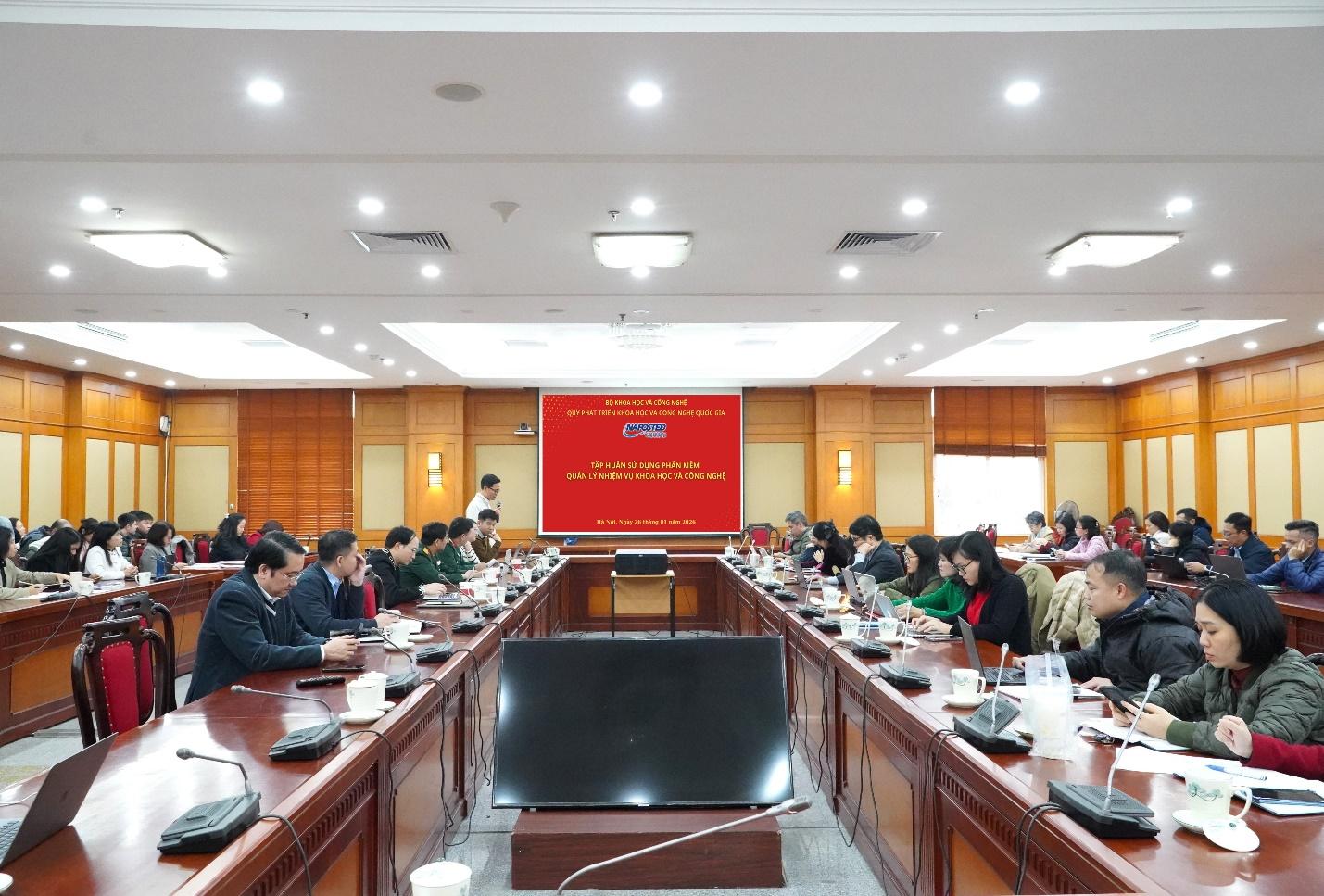 Tập huấn sử dụng Hệ thống quản l&yacute; nhiệm vụ KH&CN theo thời gian thực cho c&aacute;c Bộ, ng&agrave;nh- Ảnh 1.