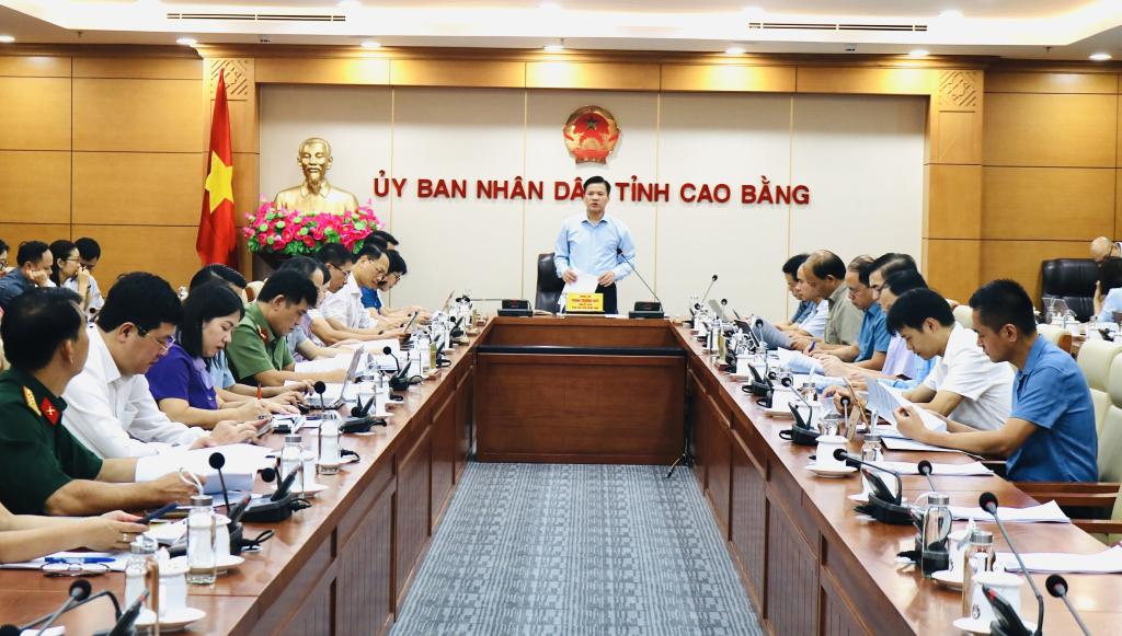 Đồng chí Trịnh Trường Huy, Tỉnh ủy viên, Phó Chủ tịch UBND tỉnh phát biểu tại cuộc họp.