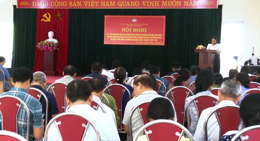 Ủy ban Mặt trận Tổ quốc Việt Nam phường Tân Giang tổ chức hội nghị lấy ý kiến đóng góp vào các dự thảo Văn kiện trình Đại hội Đảng toàn quốc lần thứ XIV.