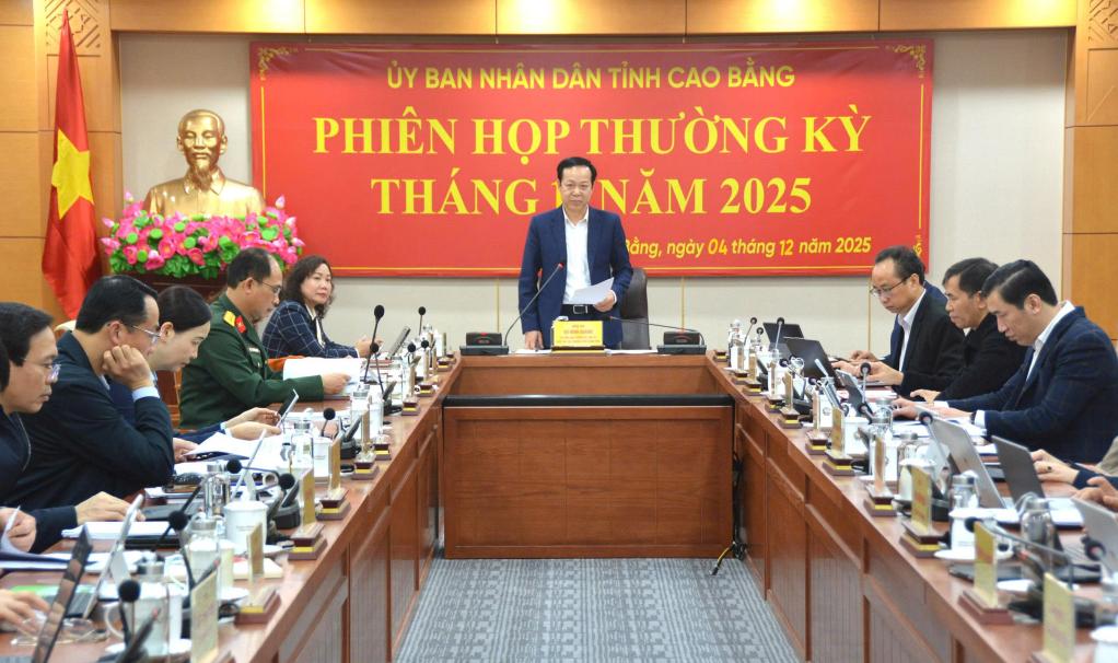 Đồng chí Vũ Đình Quang, Ủy viên Ban Thường vụ Tỉnh ủy, Phó Chủ tịch Thường trực UBND tỉnh chủ trì phiên họp.