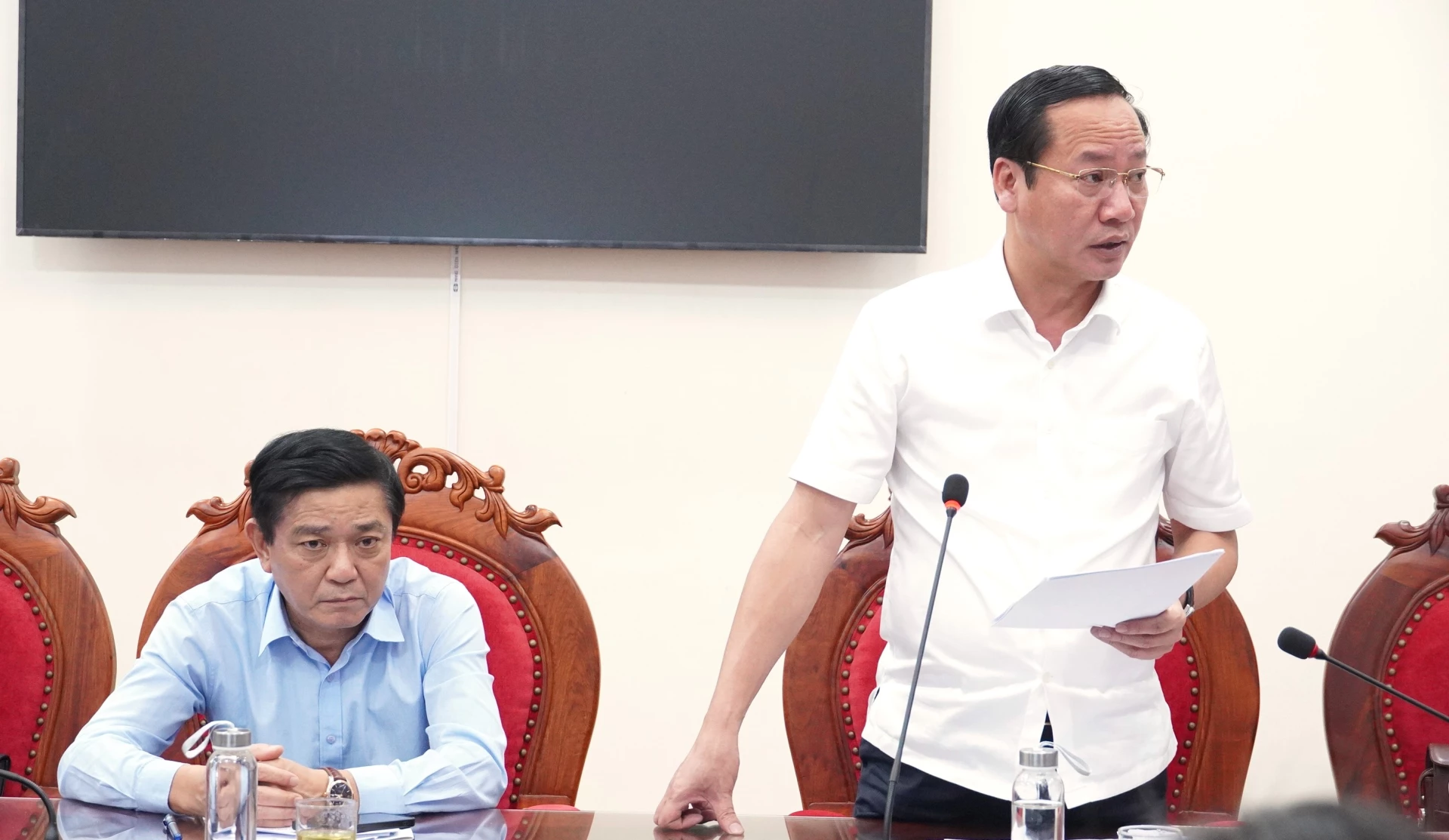 Lãnh đạo Sở Tài chính phát biểu tại buổi làm việc - Ảnh: QV