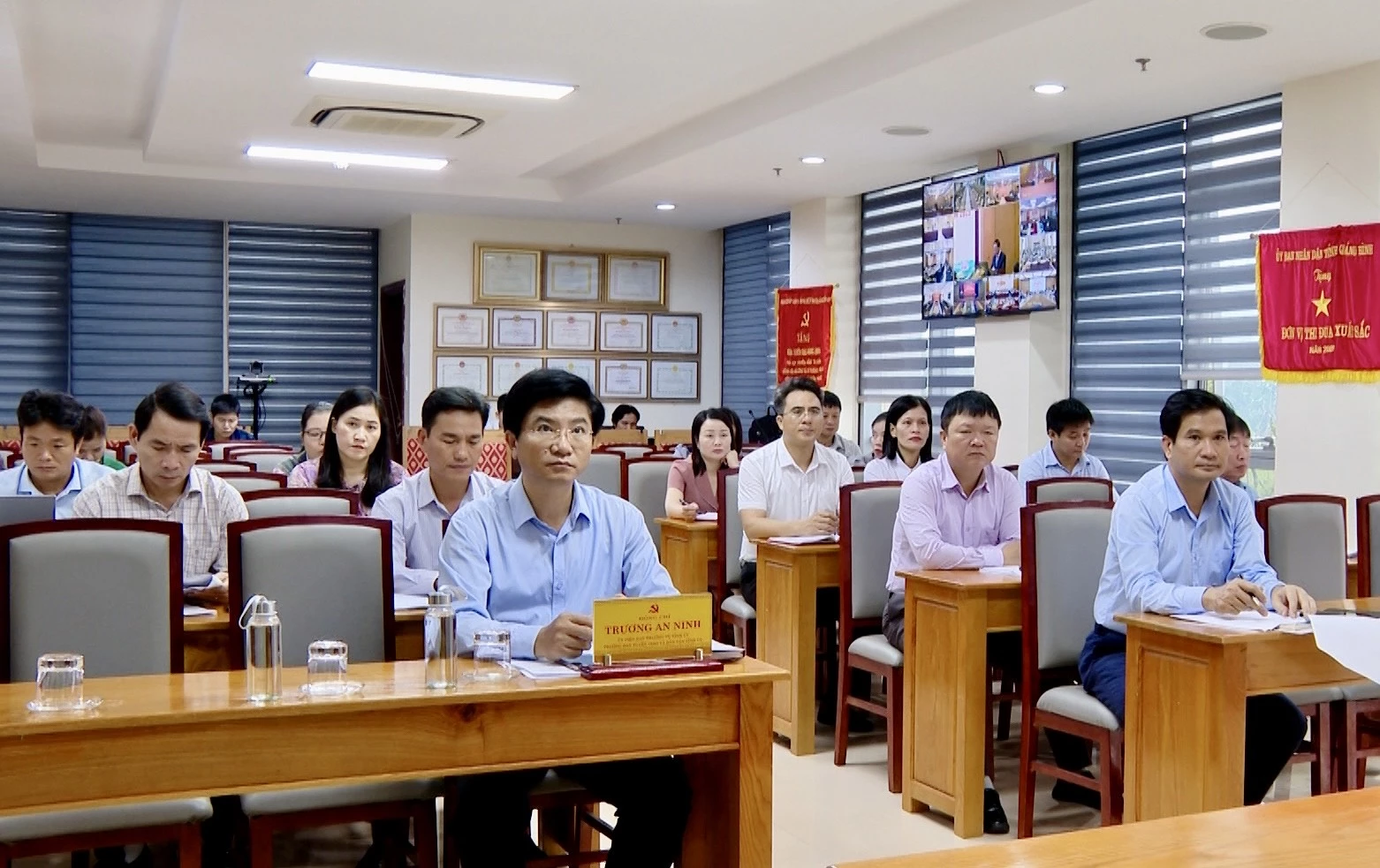 Đại biểu dự hội nghị tại điểm cầu Quảng Trị - Ảnh: B.C