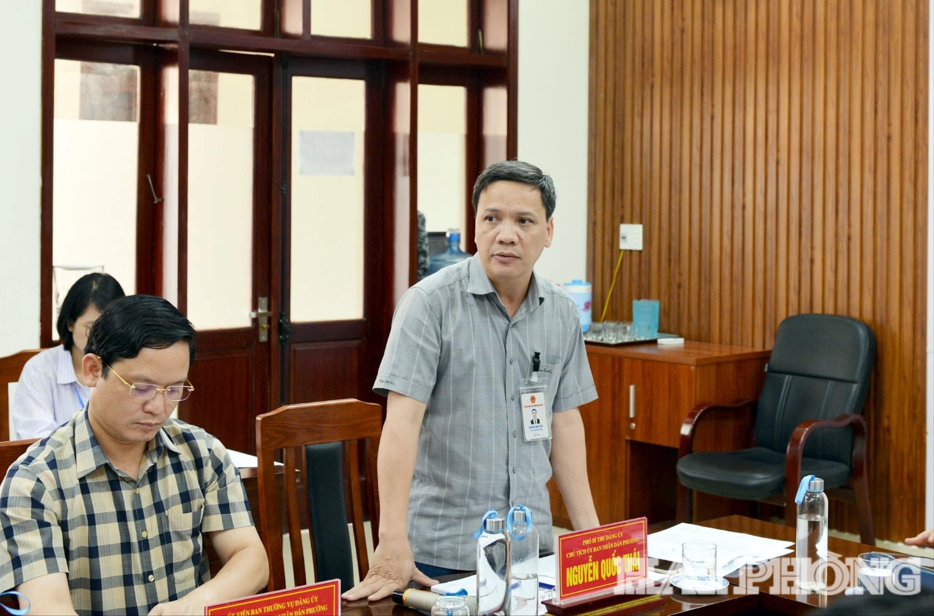 Lãnh đạo phường Ngô Quyền báo cáo tiến độ giải phóng mặt bằng phục vụ dự án