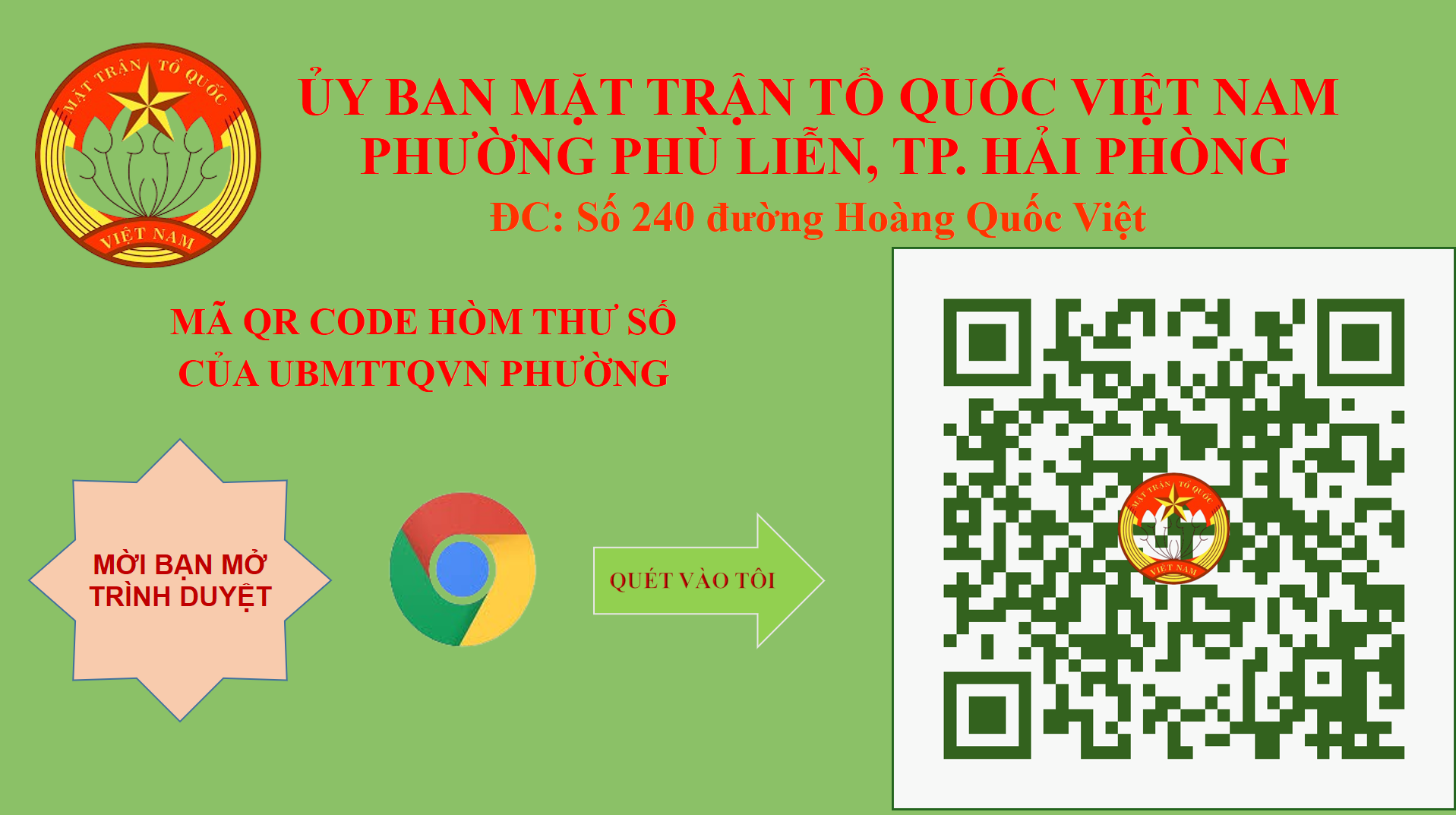 Mã QR Hòm thư số của MTTQ Việt Nam phường Phù Liễn