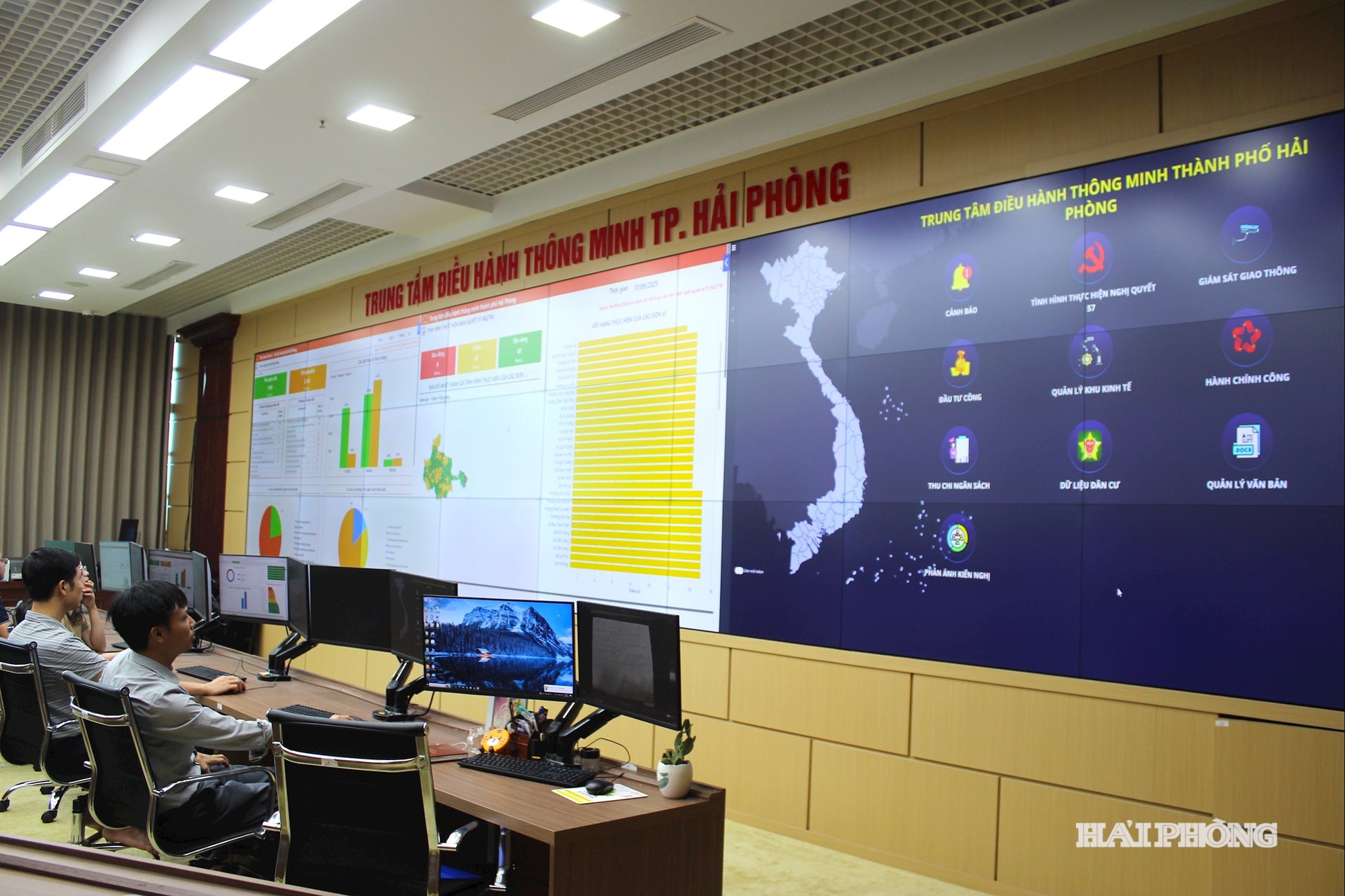 Trung tâm Giám sát, điều hành thông minh (IOC) tỉnh Hải Dương, nay là TP Hải Phòng đã đi vào hoạt động với nhiều ứng d