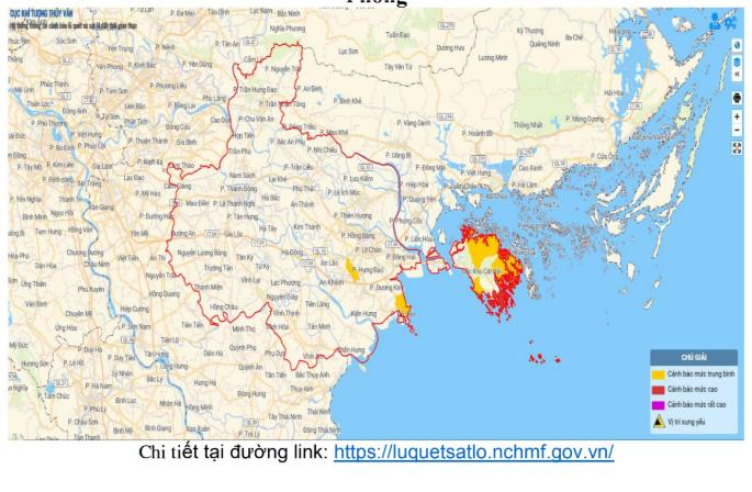 Bản đồ nguy cơ sạt lở đất, đá trên các khu vực thành phố Hải Phòng.
