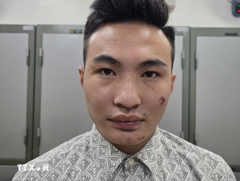 Đối tượng Nguyễn Xuân Khải tại Cơ quan Công an. (Nguồn: TTXVN phát)