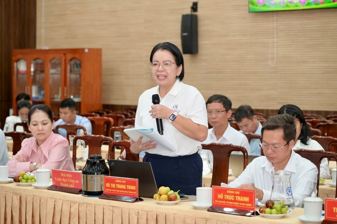 Giám đốc Trung tâm Chuyển đổi số TPHCM Võ Thị Trung Trinh phát biểu. (Ảnh: SGGP)