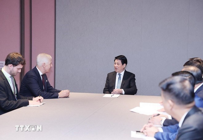 Chủ tịch nước Lương Cường tiếp Tổng Thư ký Phòng Thương mại quốc tế (ICC) John W.H. Denton AO. (Ảnh: TTXVN)