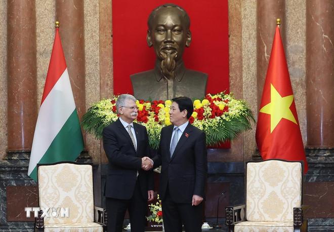 Chủ tịch nước Lương Cường tiếp Chủ tịch Quốc hội Hungary Kover Laszlo. (Ảnh: Lâm Khánh/TTXVN) ttxvn-2010-chu-tich-nuoc-viet-nam-hungary-2.jpg