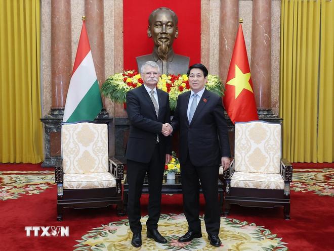Chủ tịch nước Lương Cường tiếp Chủ tịch Quốc hội Hungary Kover Laszlo. (Ảnh: Lâm Khánh/TTXVN) ttxvn-chu-tich-nuoc-luong-cuong-tiep-chu-tich-quoc-hoi-hungary-1.jpg