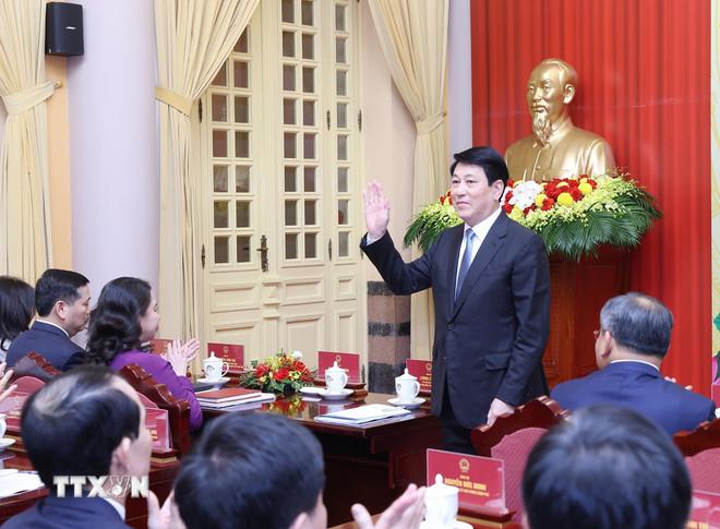 Chủ tịch nước Lương Cường dự hội nghị Tổng kết công tác năm 2025, triển khai nhiệm vụ năm 2026 của Văn phòng Chủ tịch nước. (Ảnh: Lâm Khánh/TTXVN) ttxvn-ctn-1.jpg