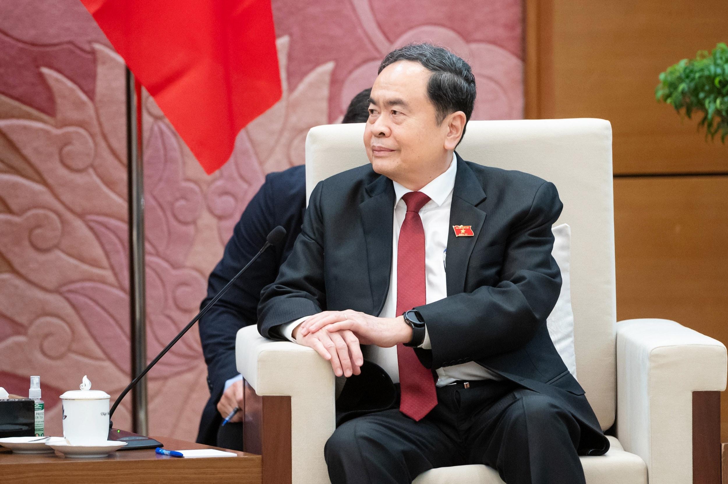 Chủ tịch Quốc hội Trần Thanh Mẫn phát biểu tại cuộc tiêp