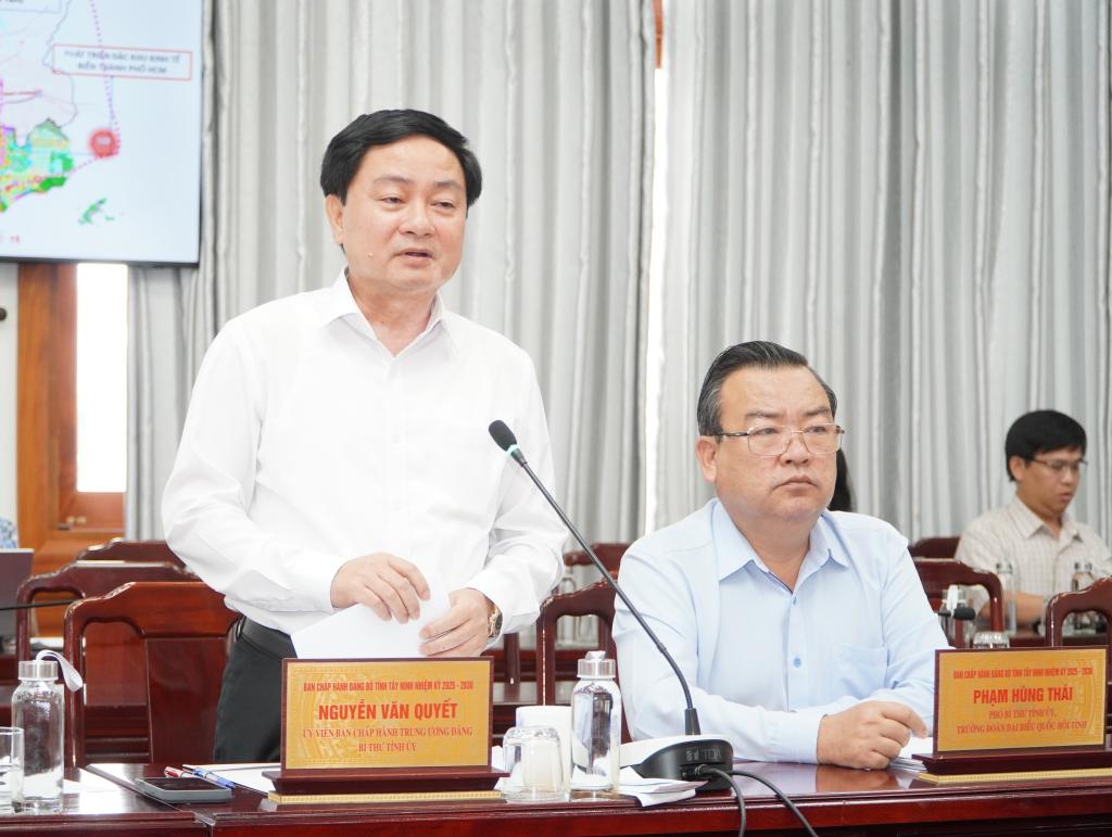 Ủy viên Ban Chấp hành Trung ương Đảng, Bí thư Tỉnh ủy Tây Ninh Nguyễn Văn Quyết  phát biểu kết luận