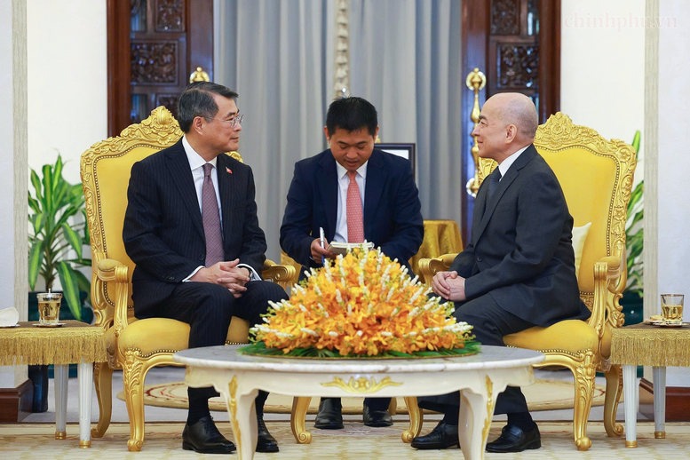 Thủ tướng Lê Minh Hưng chào Quốc vương Norodom Sihamoni và Hoàng Thái hậu Norodom Monineath Sihanouk- Ảnh 2.